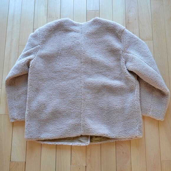 NWOT J Crew Sherpa Deep Pile Teddy Jacket Coat Size XL Tan - Picture 4 of 5